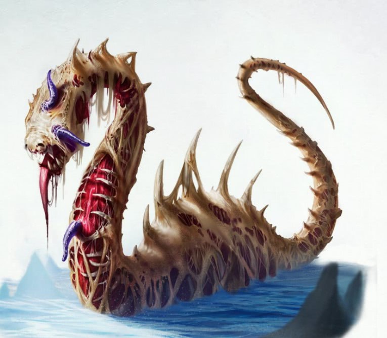 A Sea Dragon corpse controlled by Chasm Leeches