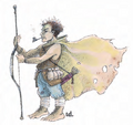 The 2e Monstrous Manual halfling, showing its obvious hobbit roots.