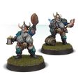 The Forgeworld Bugman set for Blood Bowl. One version as your team coach, the other as a Star Player.