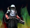 A Flametrooper; a Peacekeeper equipped with a flamer.