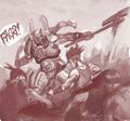 Kharn, showing some Naruto faggots not to mess with warhammer 40k.